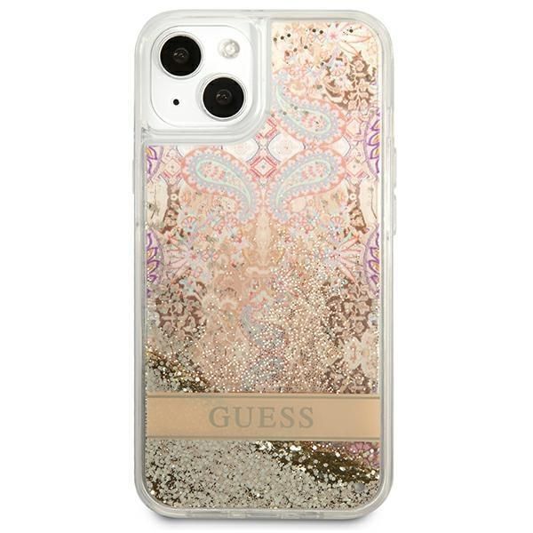 Aizmugurējais vāciņš Guess Guess GUHCP13SLFLSD iPhone 13 mini 5.4" gold/gold hardcase Paisley Liquid Glitter