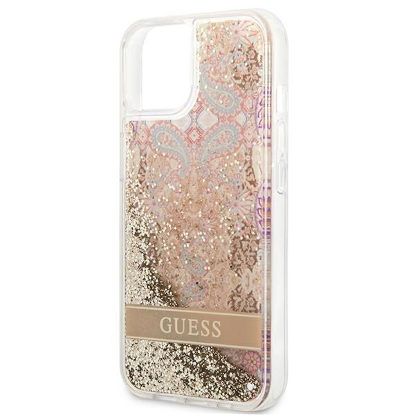 Aizmugurējais vāciņš Guess Guess GUHCP13SLFLSD iPhone 13 mini 5.4" gold/gold hardcase Paisley Liquid Glitter
