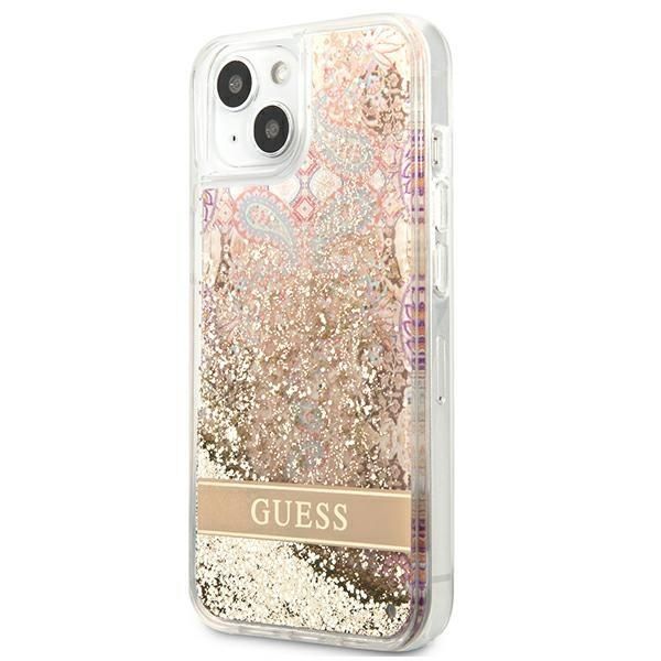 Aizmugurējais vāciņš Guess Guess GUHCP13SLFLSD iPhone 13 mini 5.4" gold/gold hardcase Paisley Liquid Glitter