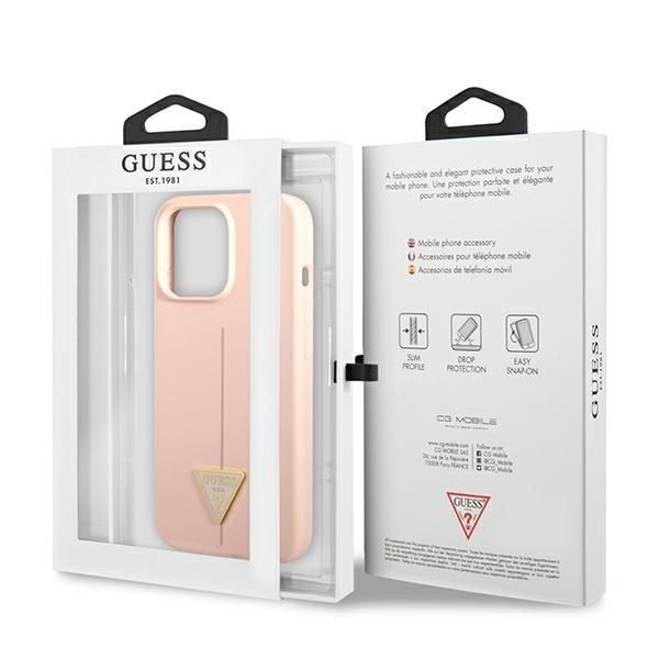 Aizmugurējais vāciņš Guess Guess GUHCP13XSLTGP iPhone 13 Pro Max 6.7" pink/pink hardcase Silicone Triangle