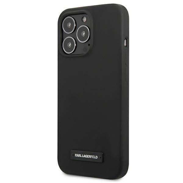 Back panel cover Karl Lagerfeld Karl Lagerfeld KLHCP13LSLMP1K iPhone 13 Pro / 13 6,1" hardcase czarny/black Silicone Plaque