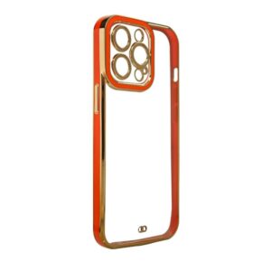 Back panel cover Hurtel  Fashion Case for iPhone 12 Pro Max Gold Frame Gel Cover Red 