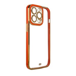 Back panel cover Hurtel  Fashion Case for iPhone 13 Pro Gold Frame Gel Cover Red 