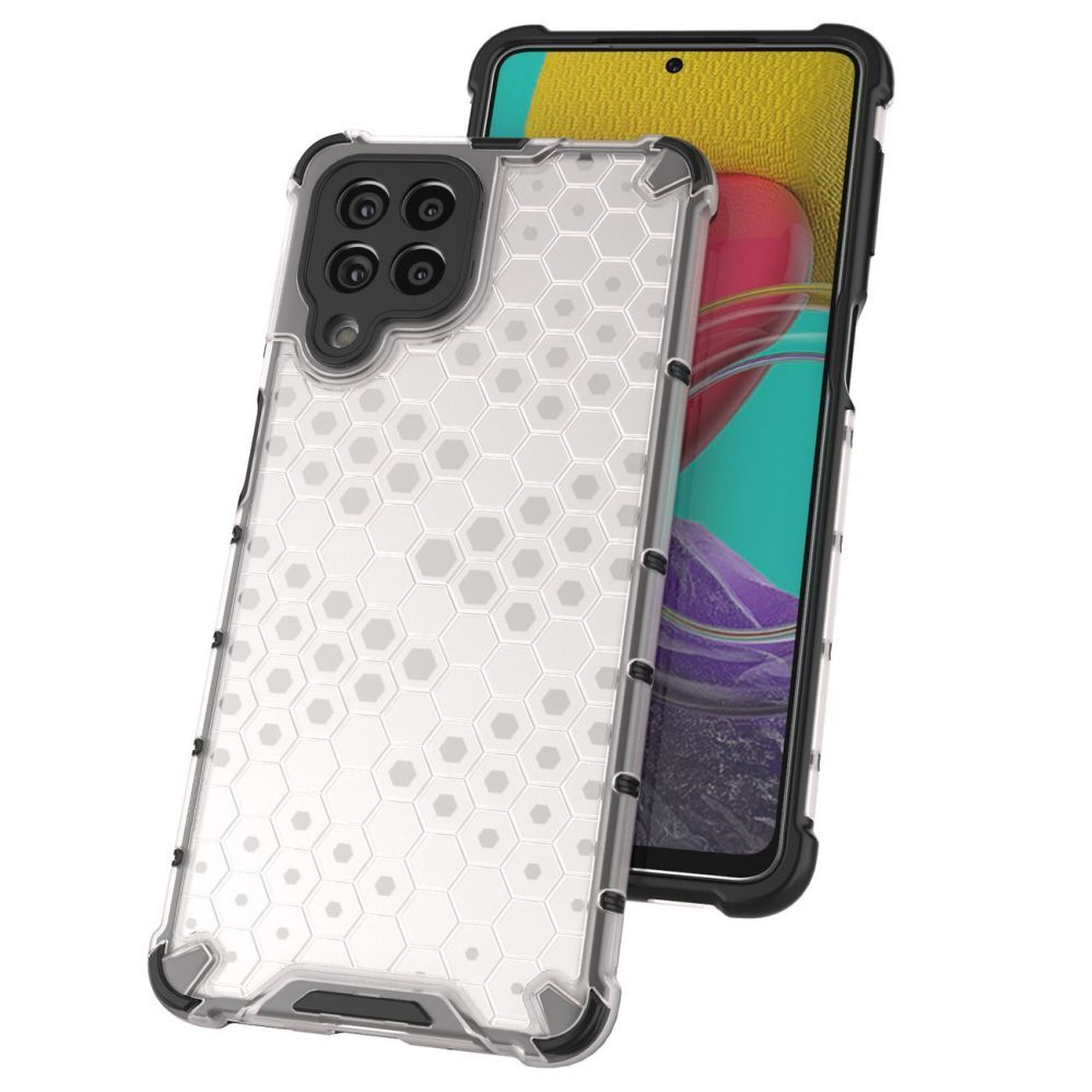 Aizmugurējais vāciņš Hurtel Honeycomb case armored cover with a gel frame for Samsung Galaxy M53 5G transparent