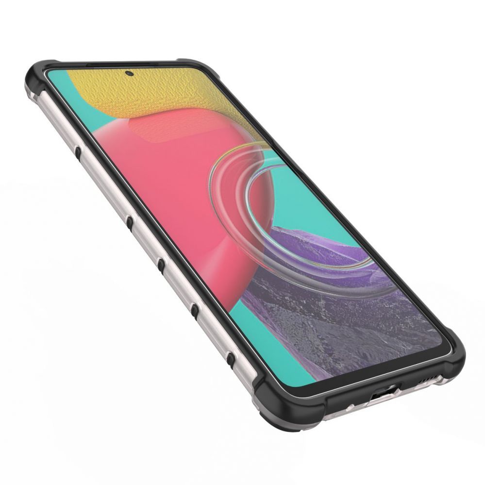 Aizmugurējais vāciņš Hurtel Honeycomb case armored cover with a gel frame for Samsung Galaxy M53 5G transparent