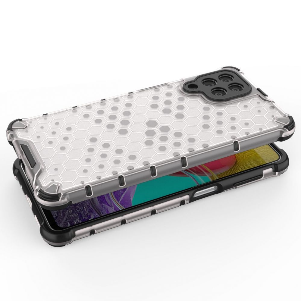 Aizmugurējais vāciņš Hurtel Honeycomb case armored cover with a gel frame for Samsung Galaxy M53 5G transparent