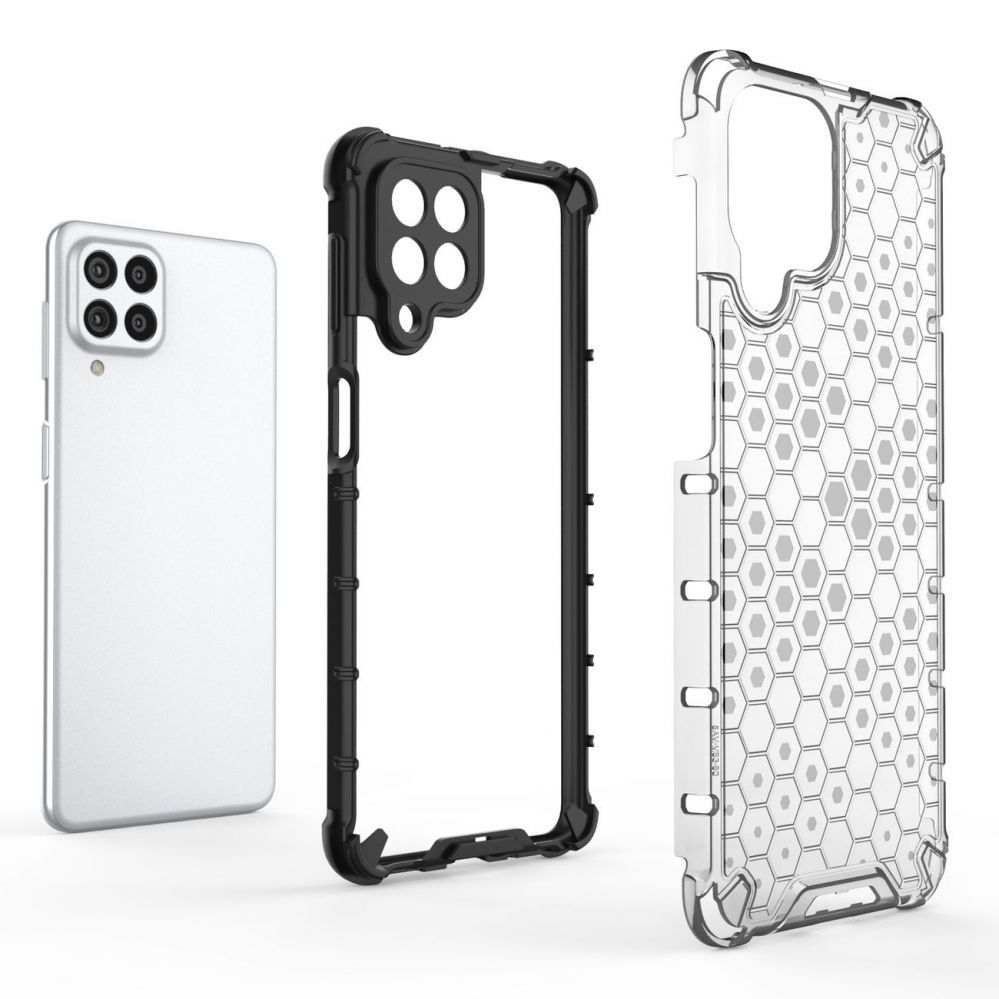 Aizmugurējais vāciņš Hurtel Honeycomb case armored cover with a gel frame for Samsung Galaxy M53 5G transparent