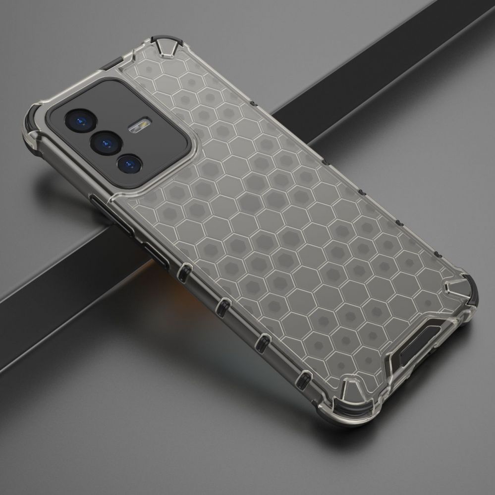 Tagakaaned Hurtel - Honeycomb case armored cover with a gel frame Vivo V23 5G black