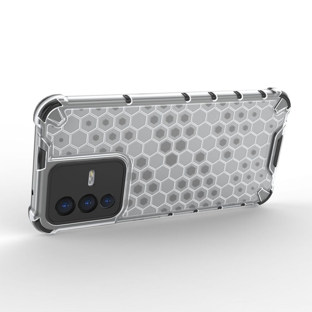 Aizmugurējais vāciņš Hurtel Honeycomb case armored cover with a gel frame for Vivo V23 5G transparent