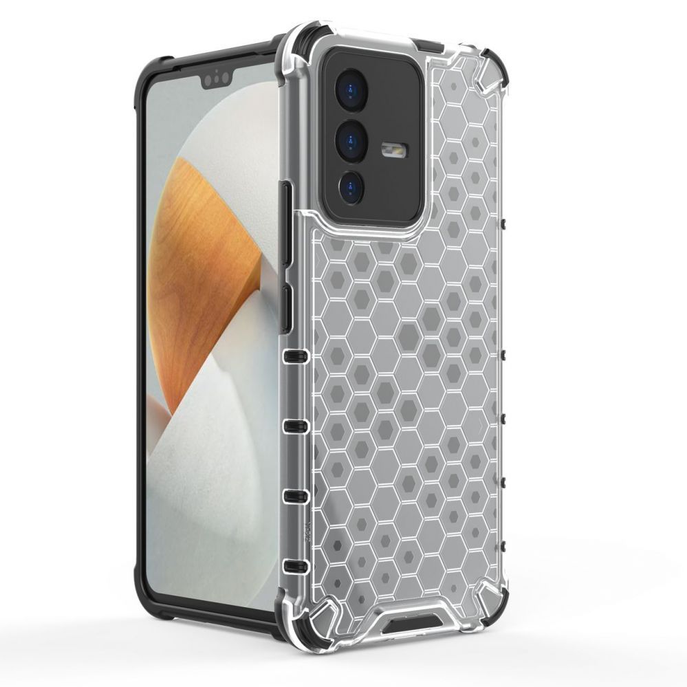 Aizmugurējais vāciņš Hurtel Honeycomb case armored cover with a gel frame for Vivo V23 5G transparent