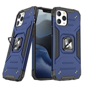 Back panel cover Wozinsky  Wozinsky Ring Armor case for iPhone 14 Pro armored cover magnetic holder ring blue 
