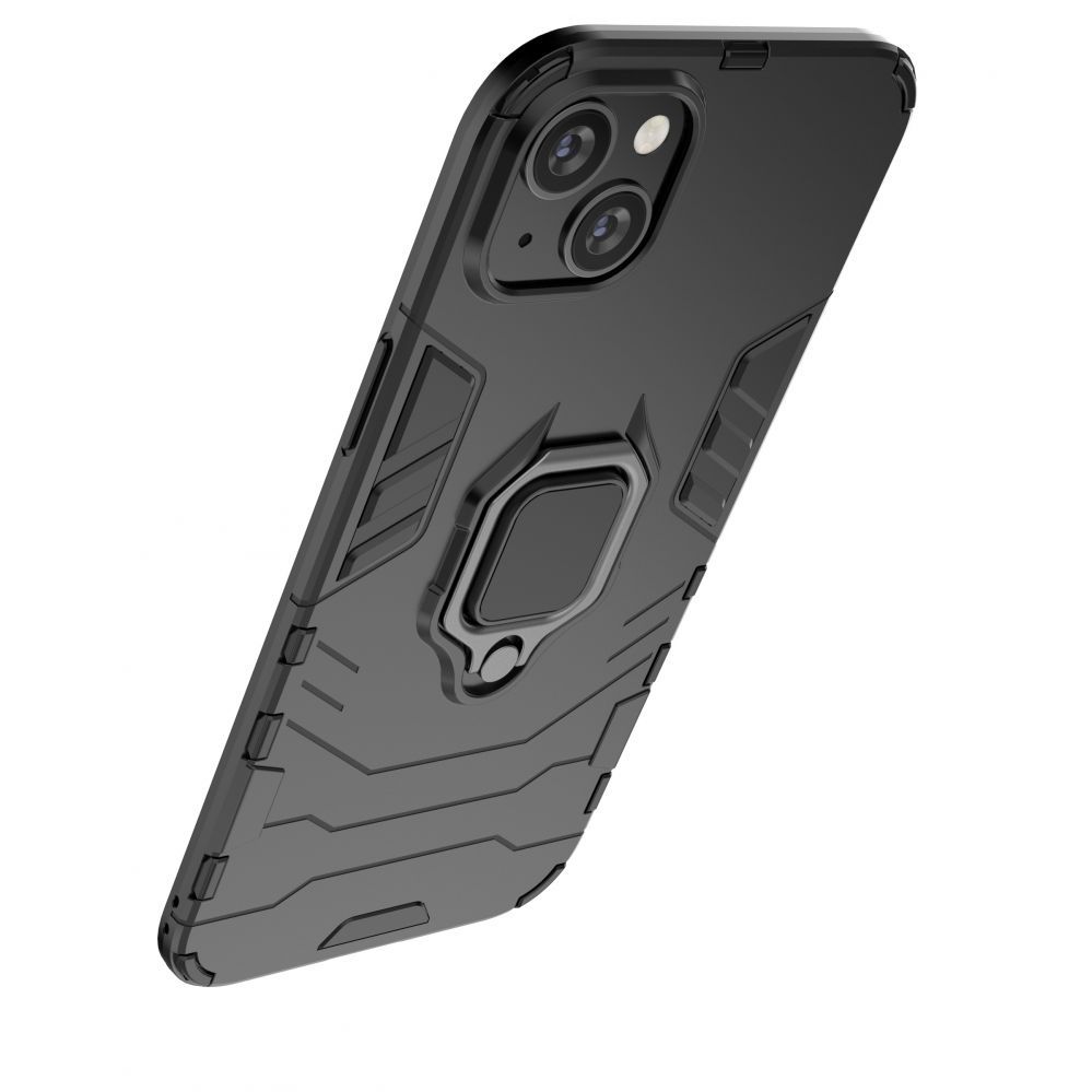 Tagakaaned Hurtel Ring Armor case for iPhone 14 armored cover magnetic holder ring black