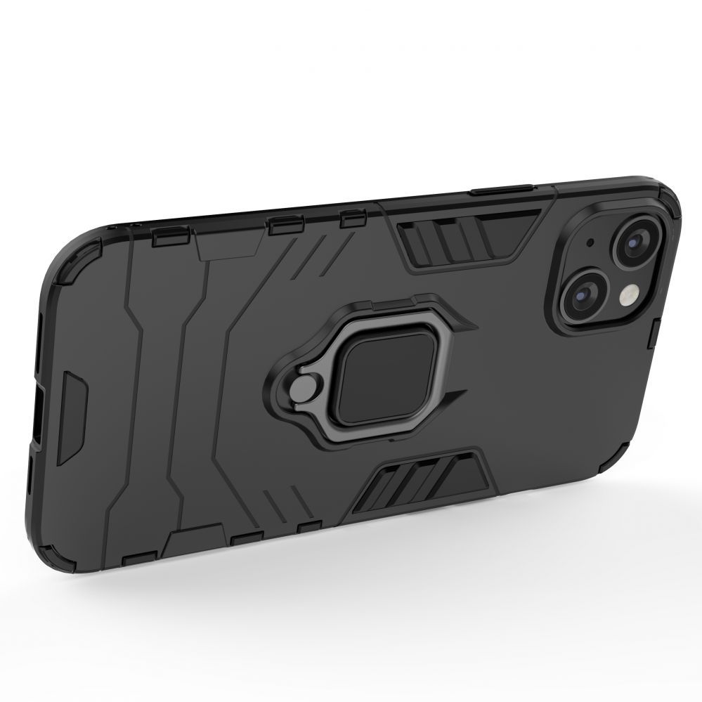 Tagakaaned Hurtel Ring Armor case for iPhone 14 armored cover magnetic holder ring black