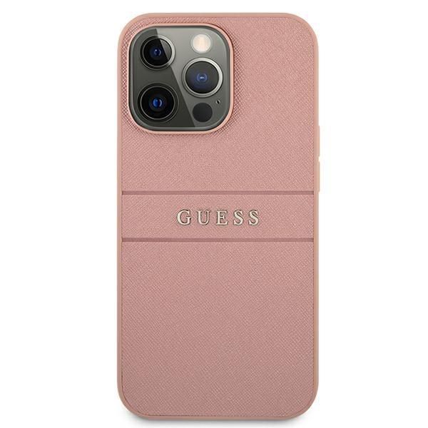 Nugarėlės dėklai Guess Guess GUHCP13XPSASBPI iPhone 13 Pro Max 6.7" pink/pink hardcase Saffiano Stripe
