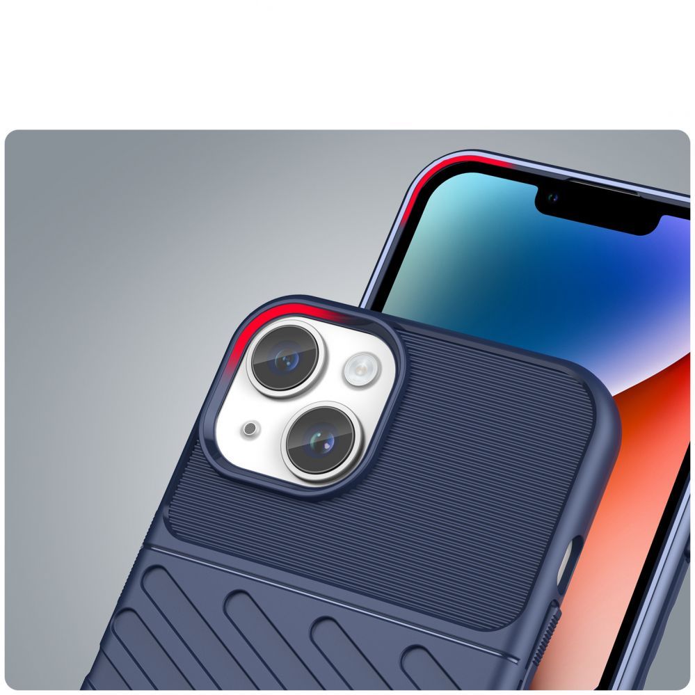 Nugarėlės dėklai Hurtel Thunder Case iPhone 14 blue armored case