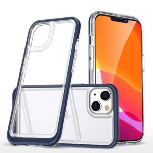 Back panel cover Hurtel  Clear 3in1 case for iPhone 14 Plus silicone cover with frame blue 