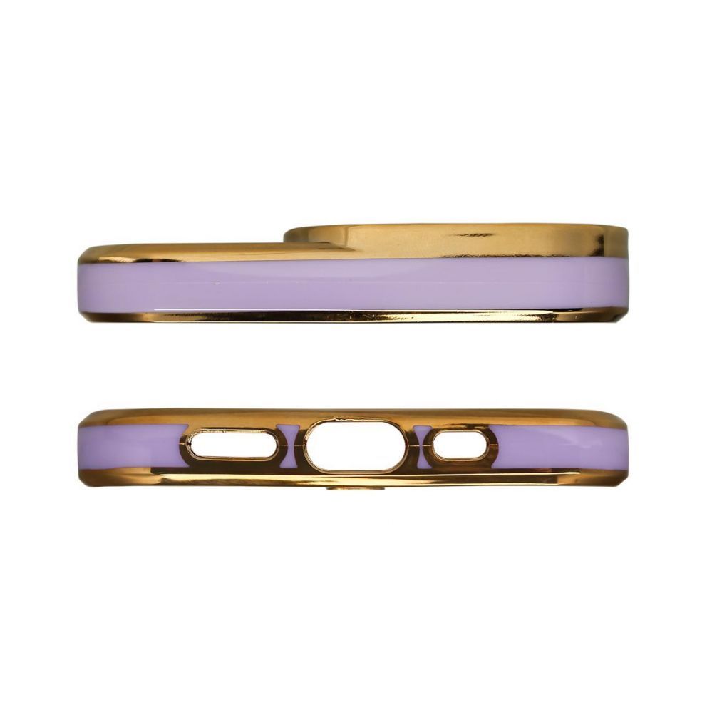 Back panel cover Hurtel Fashion Case for iPhone 12 Pro Gold Frame Gel Cover Purple