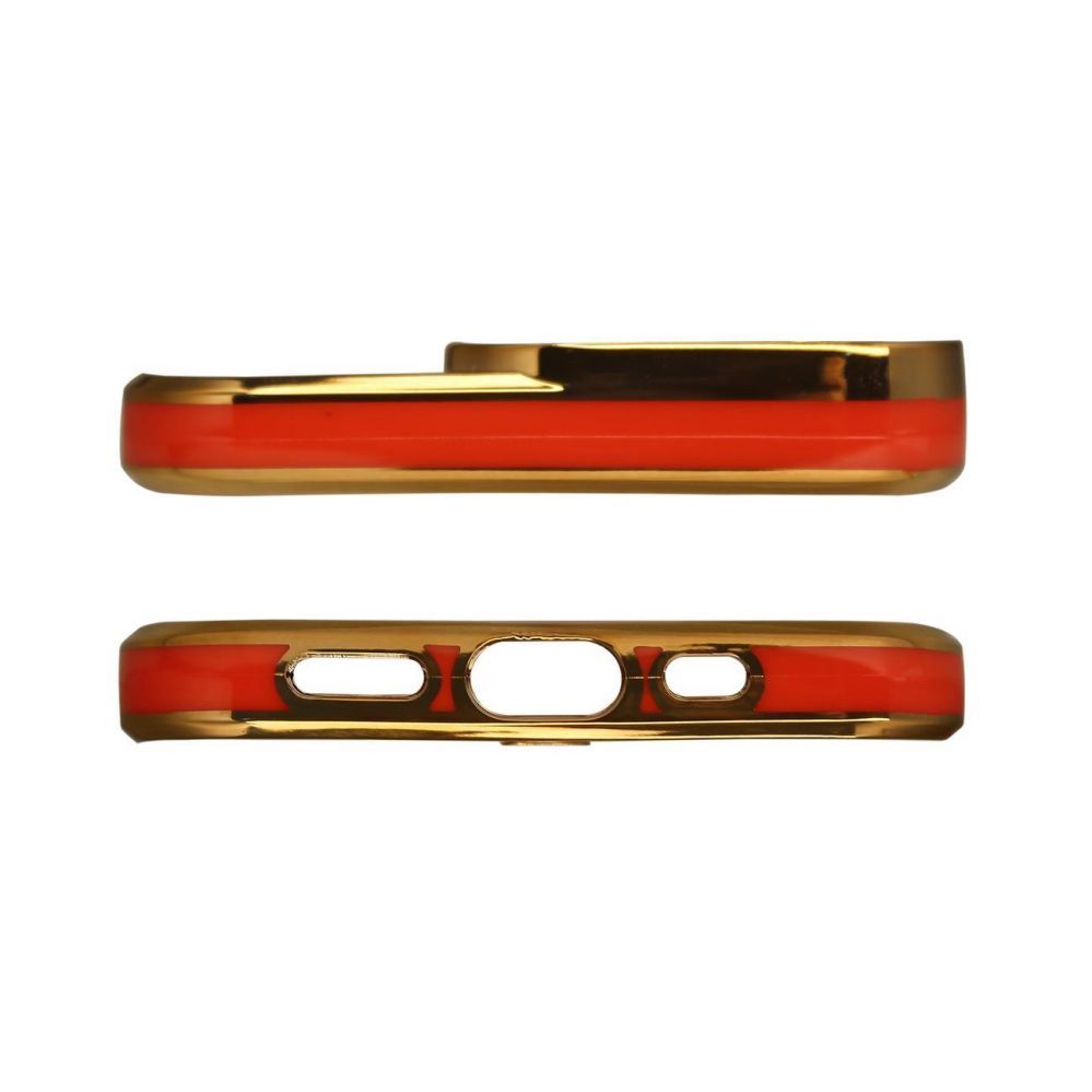 Back panel cover Hurtel Fashion Case for iPhone 12 Pro Gold Frame Gel Cover Red