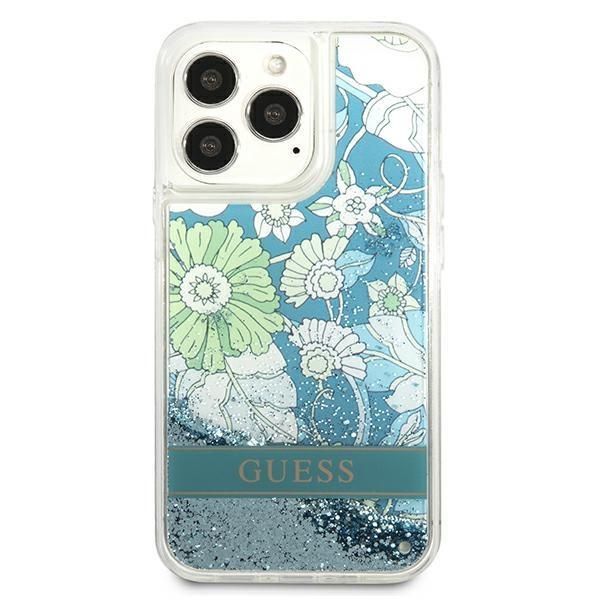 Nugarėlės dėklai Guess Guess GUHCP13LLFLSN iPhone 13 Pro / 13 6.1" green/green hardcase Flower Liquid Glitter