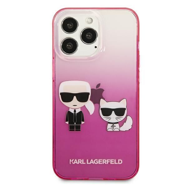 Back panel cover Karl Lagerfeld Karl Lagerfeld KLHCP13LTGKCP iPhone 13 Pro / 13 6,1" hardcase różowy/pink Gradient Ikonik Karl & Choupette