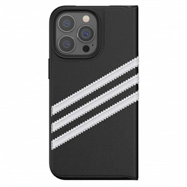 Aizmugurējais vāciņš Adidas Adidas OR Booklet Case PU iPhone 13 Pro / 13 6,1" czarno biały/black white 47112