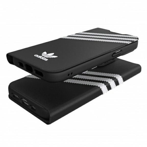 Aizmugurējais vāciņš Adidas Adidas OR Booklet Case PU iPhone 13 Pro / 13 6,1" czarno biały/black white 47112