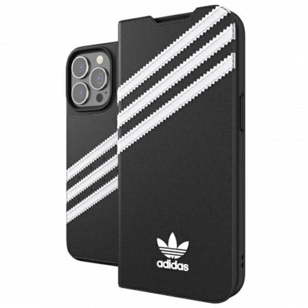 Aizmugurējais vāciņš Adidas Adidas OR Booklet Case PU iPhone 13 Pro / 13 6,1" czarno biały/black white 47112