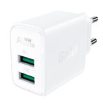 Adapteris Acefast  Acefast charger 2x USB 18W QC 3.0, AFC, FCP white (A33 white) 