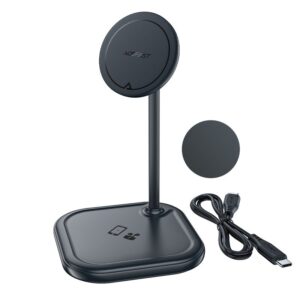 Adapteris Acefast  Acefast 15W Qi Wireless Charger for iPhone (with MagSafe) and Apple AirPods Stand Holder Magnetic Holder Gray (E6 gray) 