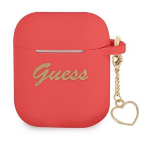 Aizmugurējais vāciņš Guess  Guess GUA2LSCHSR AirPods cover red/red Silicone Charm Heart Collection