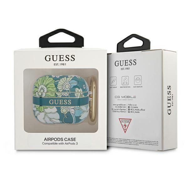 Back panel cover Guess Guess GUA3HHFLN AirPods 3 cover green/green Flower Strap Collection