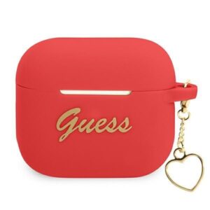 Aizmugurējais vāciņš Guess  Guess GUA3LSCHSR AirPods 3 cover red/red Silicone Charm Heart Collection