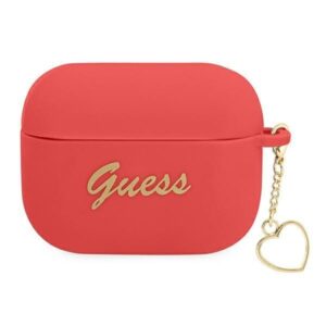 Aizmugurējais vāciņš Guess  Guess GUAPLSCHSR AirPods Pro cover red/red Silicone Charm Heart Collection