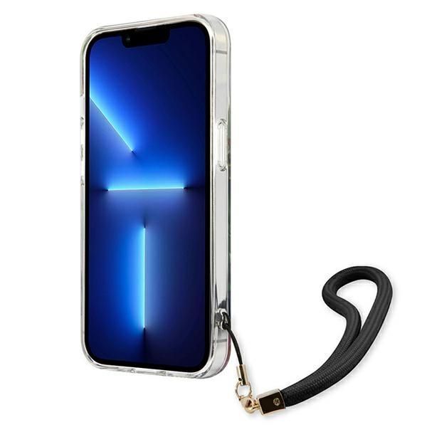 Aizmugurējais vāciņš Guess Guess GUHCP13LHFLSB iPhone 13 Pro / 13 6.1" blue/blue hardcase Flower Strap