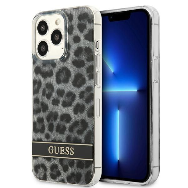 Aizmugurējais vāciņš Guess Guess GUHCP13LHSLEOK iPhone 13 Pro / 13 6.1" grey/grey hardcase Leopard