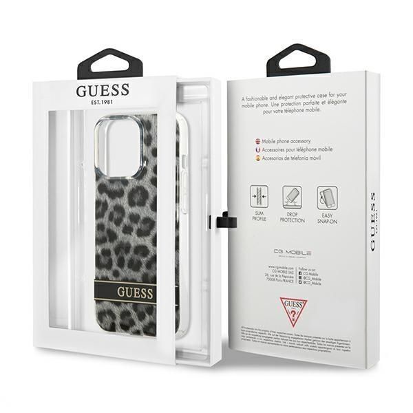 Aizmugurējais vāciņš Guess Guess GUHCP13LHSLEOK iPhone 13 Pro / 13 6.1" grey/grey hardcase Leopard