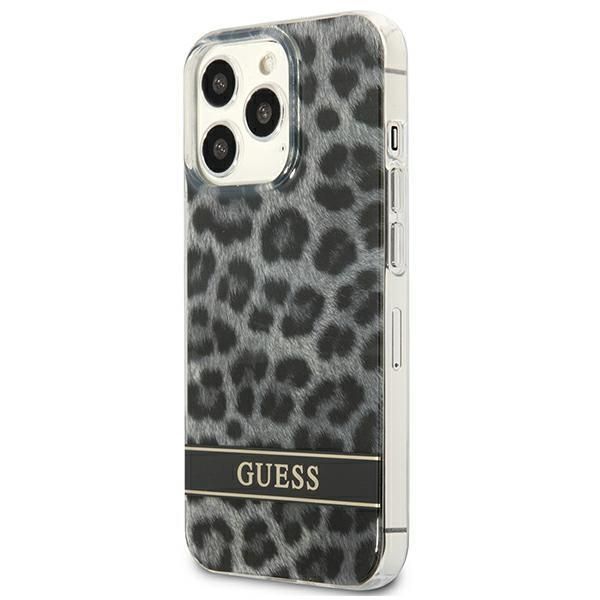 Aizmugurējais vāciņš Guess Guess GUHCP13LHSLEOK iPhone 13 Pro / 13 6.1" grey/grey hardcase Leopard