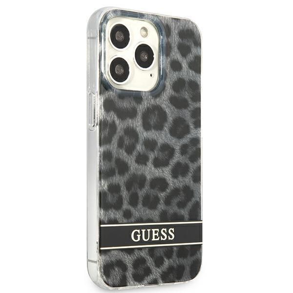 Aizmugurējais vāciņš Guess Guess GUHCP13LHSLEOK iPhone 13 Pro / 13 6.1" grey/grey hardcase Leopard