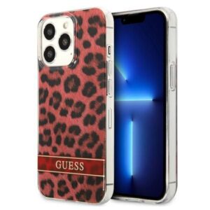 Aizmugurējais vāciņš Guess  Guess GUHCP13LHSLEOR iPhone 13 Pro / 13 6.1" red/red hardcase Leopard 