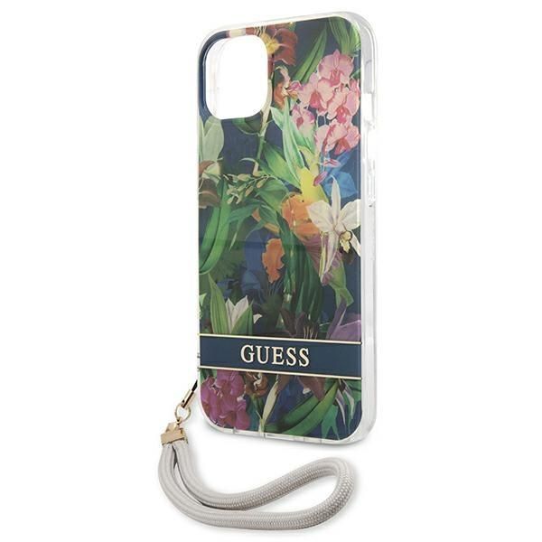 Aizmugurējais vāciņš Guess Guess GUHCP13SHFLSB iPhone 13 mini 5.4" blue/blue hardcase Flower Strap
