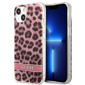 Aizmugurējais vāciņš Guess  Guess GUHCP13SHSLEOP iPhone 13 mini 5.4" pink/pink hardcase Leopard