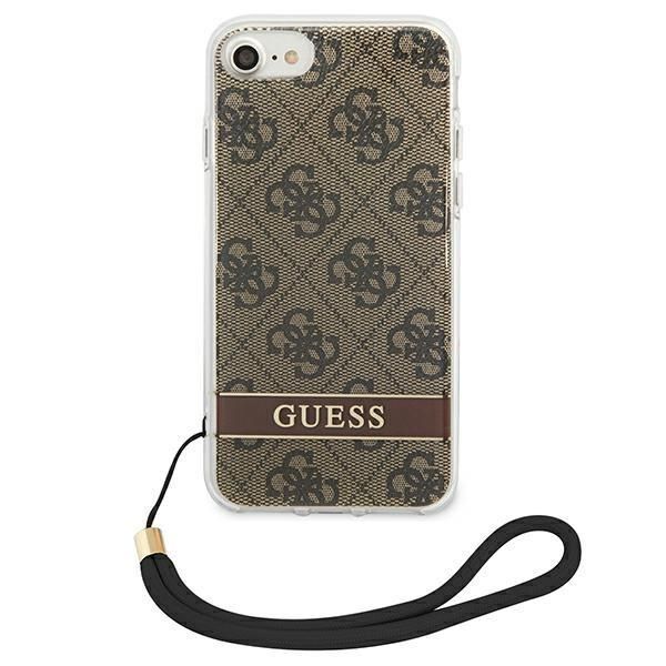 Tagakaaned Guess Guess GUOHCI8H4STW iPhone SE 2022 / SE 2020 / 7/ 8 brown/brown hardcase 4G Print Strap