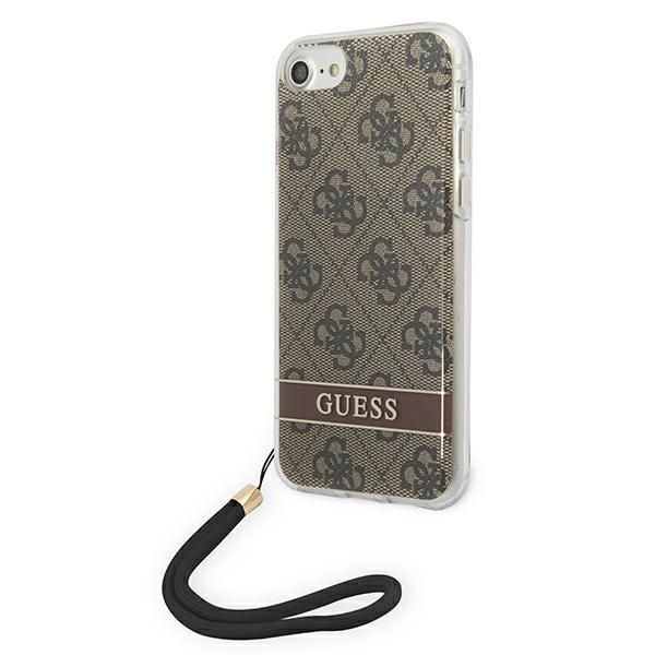 Tagakaaned Guess Guess GUOHCI8H4STW iPhone SE 2022 / SE 2020 / 7/ 8 brown/brown hardcase 4G Print Strap