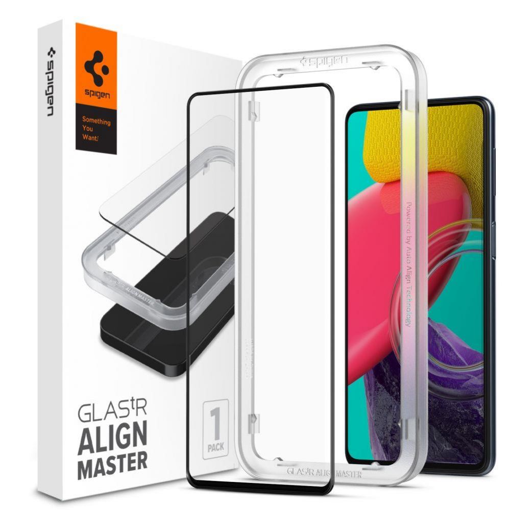 Aizsargstikls Spigen Spigen ALM Glass FC Tempered Glass for Samsung Galaxy M53 5G - Black