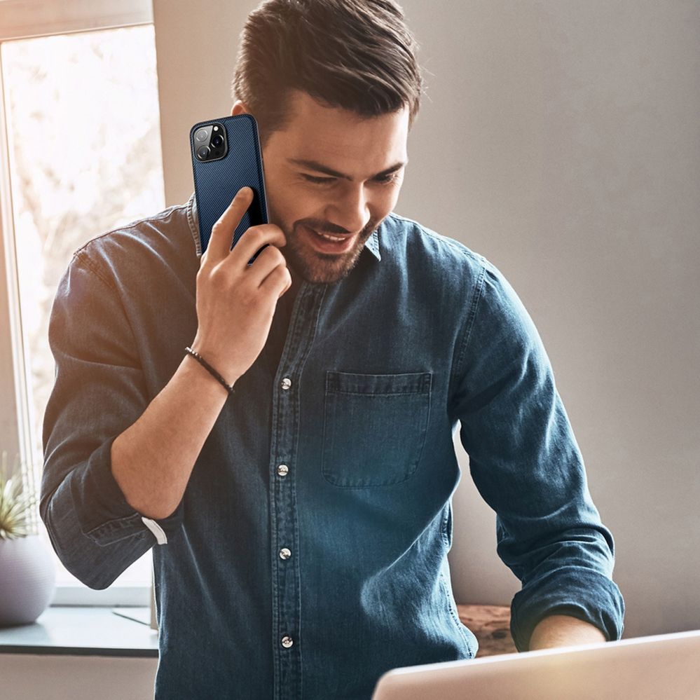 Back panel cover Dux Ducis Dux Ducis Fino case cover iPhone 14 Pro blue nylon