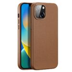 Aizmugurējais vāciņš Dux Ducis  Dux Ducis Grit Leather Case for iPhone 14 Plus Elegant Faux Leather Cover (MagSafe Compatible) Brown 