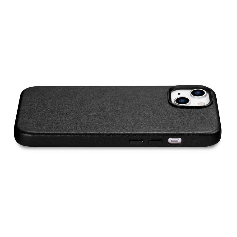 Tagakaaned iCarer iCarer Case Leather cover for iPhone 14 black (WMI14220705-BK) (MagSafe compatible)