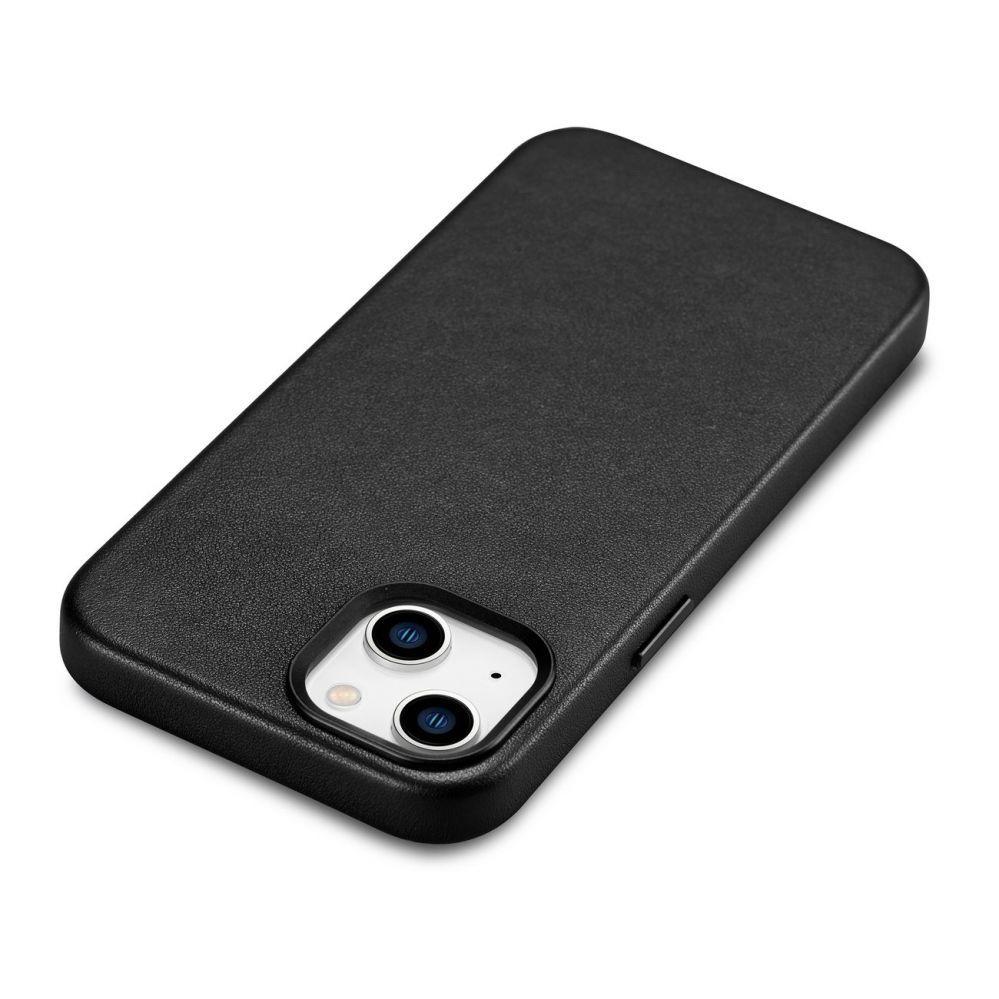 Tagakaaned iCarer iCarer Case Leather cover for iPhone 14 black (WMI14220705-BK) (MagSafe compatible)