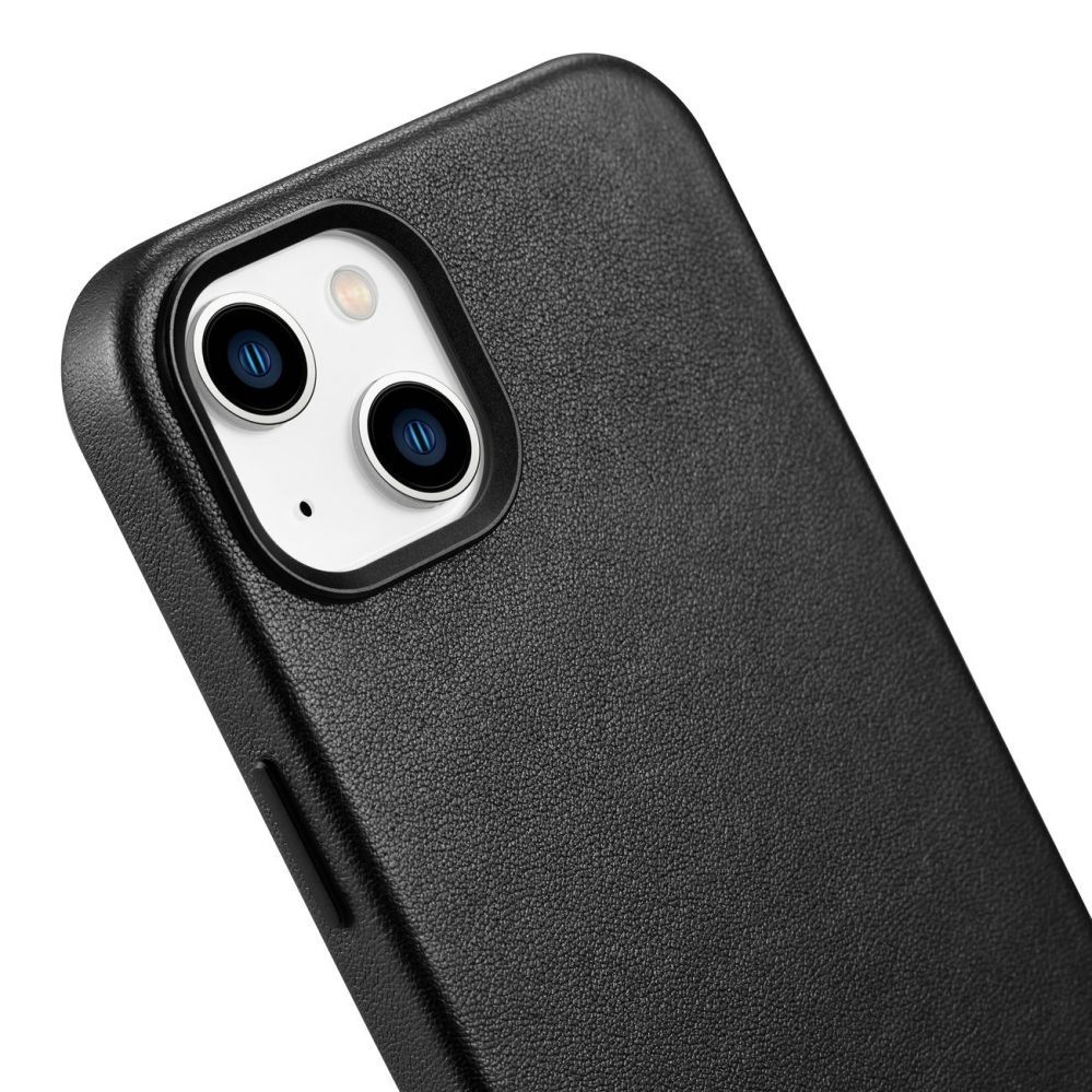 Tagakaaned iCarer iCarer Case Leather cover for iPhone 14 black (WMI14220705-BK) (MagSafe compatible)