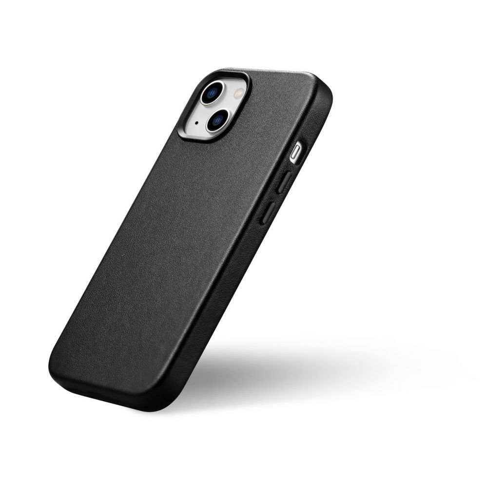 Tagakaaned iCarer iCarer Case Leather cover for iPhone 14 black (WMI14220705-BK) (MagSafe compatible)